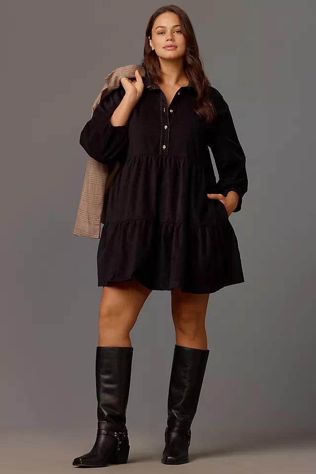 The Bettina Tiered Shirt Dress by Maeve: Mini Corduroy Edition Product Image