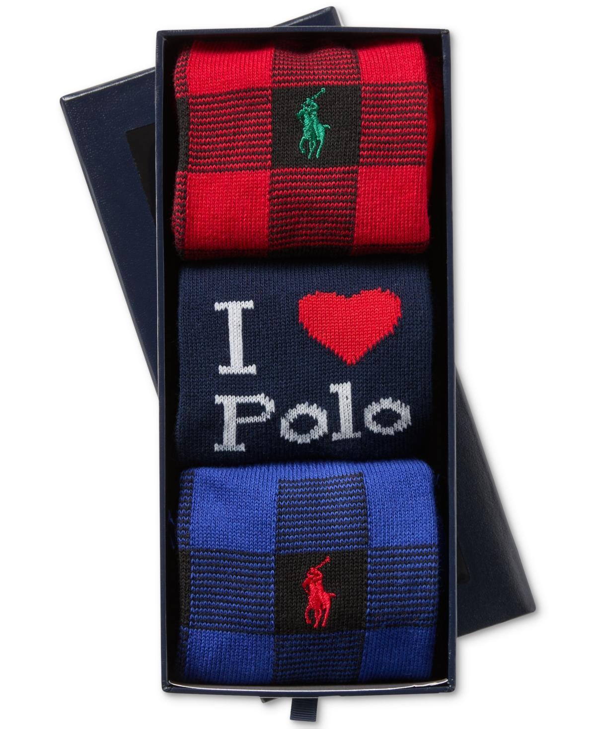 POLO RALPH LAUREN Men's 3-pk. I Love Polo Slack Socks Gift Box In Assorted Product Image