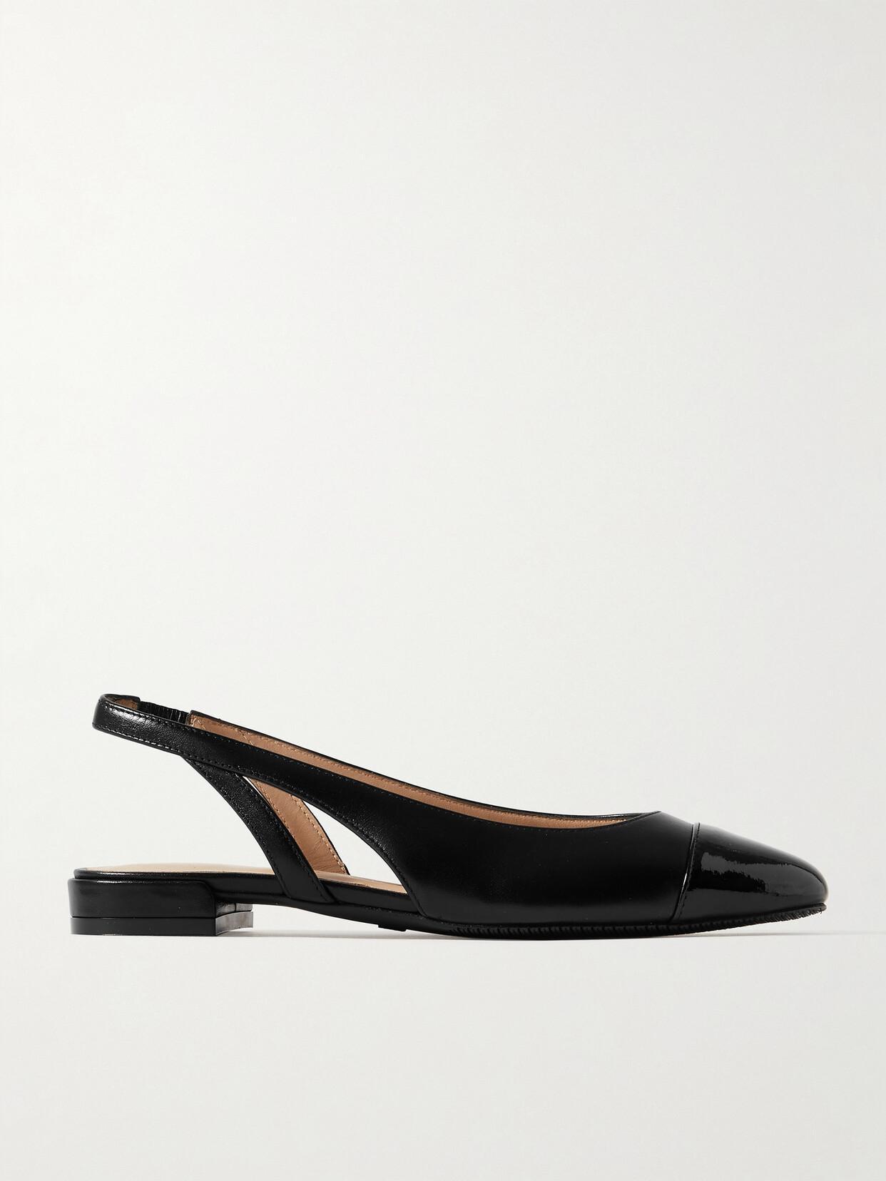 STUART WEITZMAN Calfskin Slingback Ballerina Flats In Black Product Image