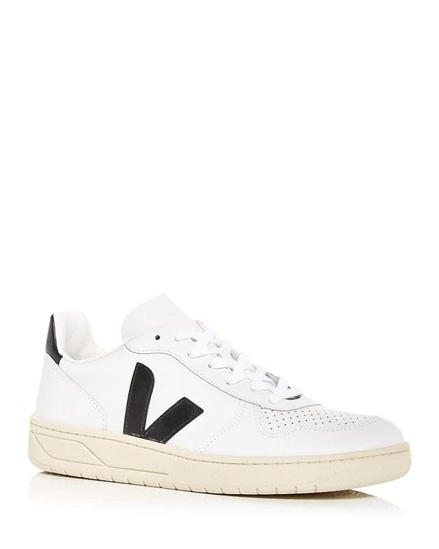 Veja Mens V-10 Low Top Leather Sneakers Product Image