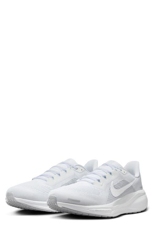 NIKE Men's Pegasus 41 Road Running Shoes (extra Wide) In White/white/pure Platinum Product Image