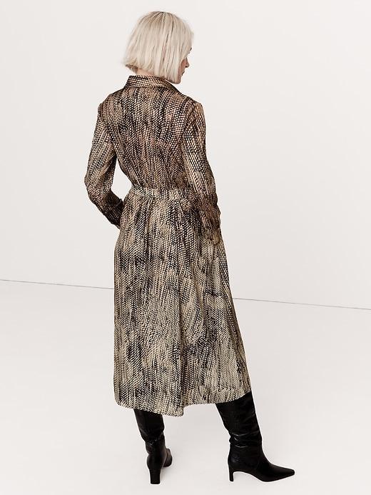 Oversized Snake-Print Midi Shirtdress Product Image