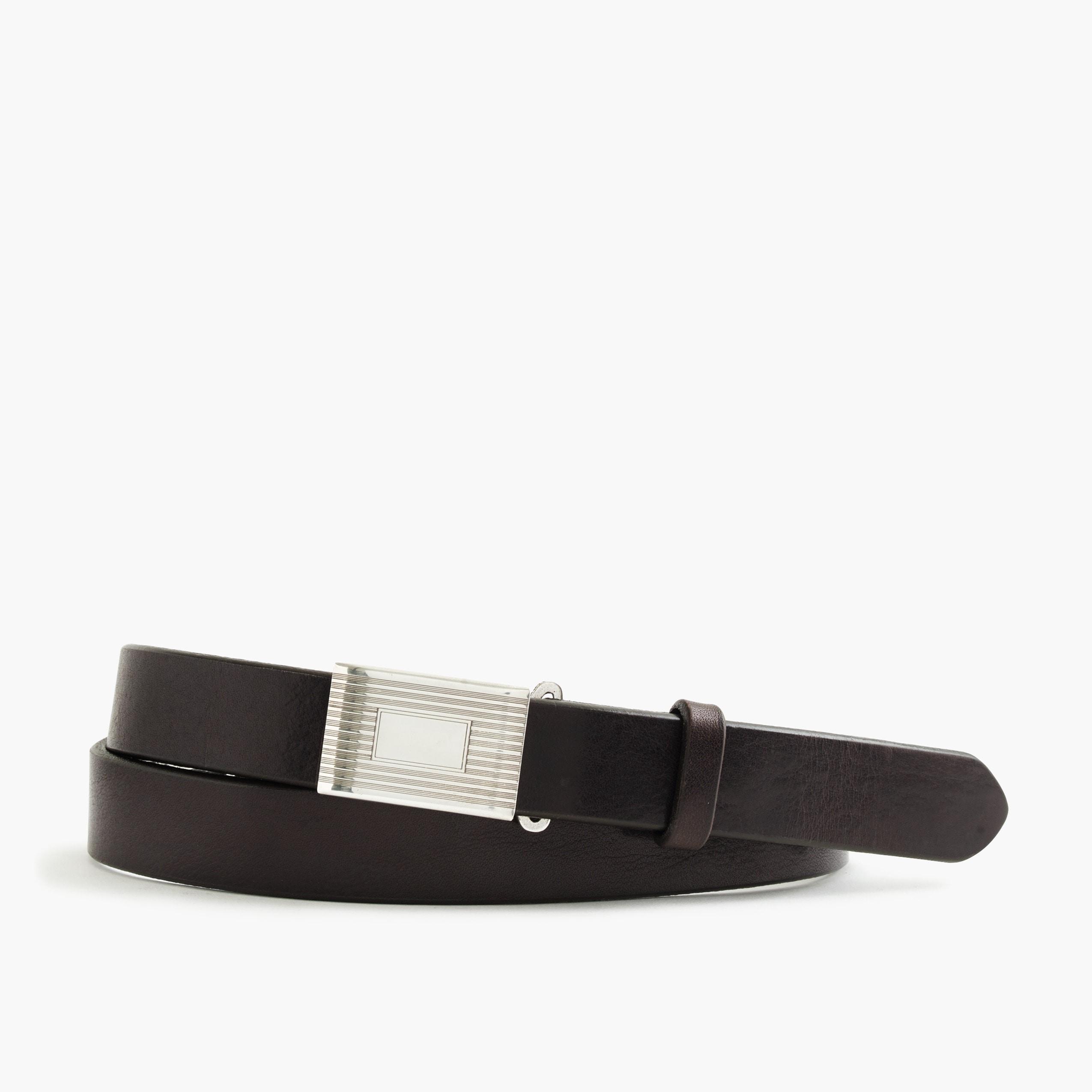 Classic leather belt with removable silver-plated buckle Product Image