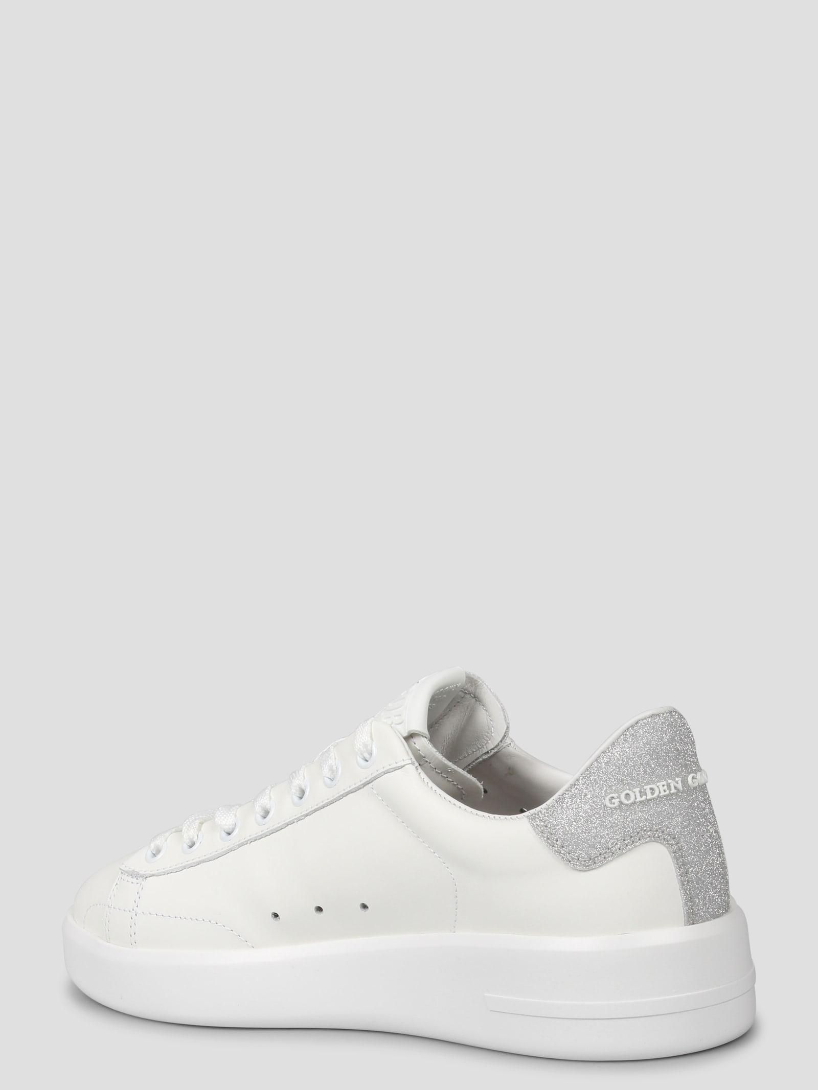 GOLDEN GOOSE Pure Star Sneakers Silver In White Product Image