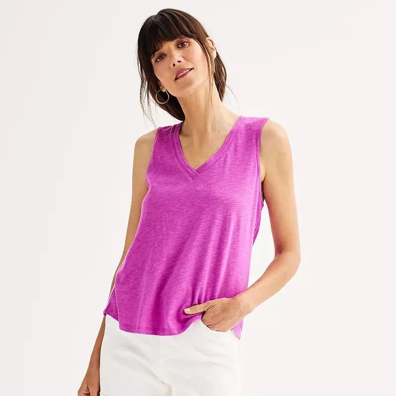 Womens Sonoma Goods For Life V-Neck Tank Top Product Image