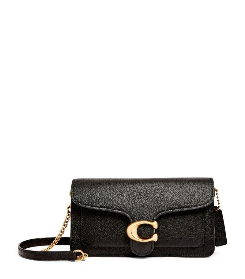 Leather Tabby Clutch Bag In Black Fabric Product Image