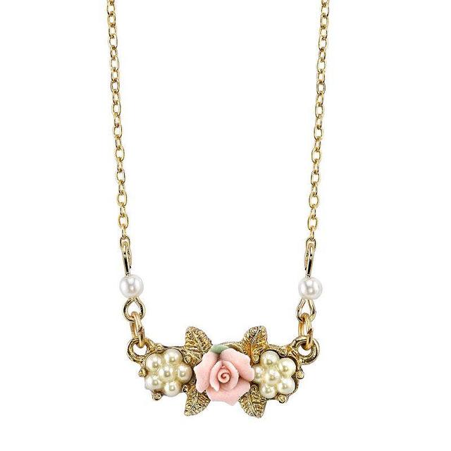 1928 Porcelain Rose Necklace, Womens Multicolor Product Image