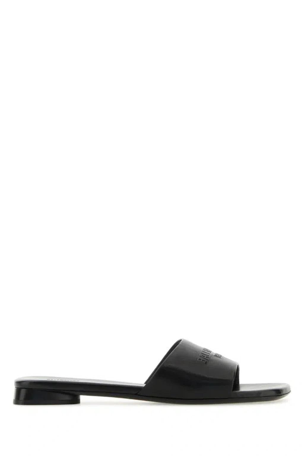 DOLCE & GABBANA Cutout Dg Flat Slide Sandals In Black product image