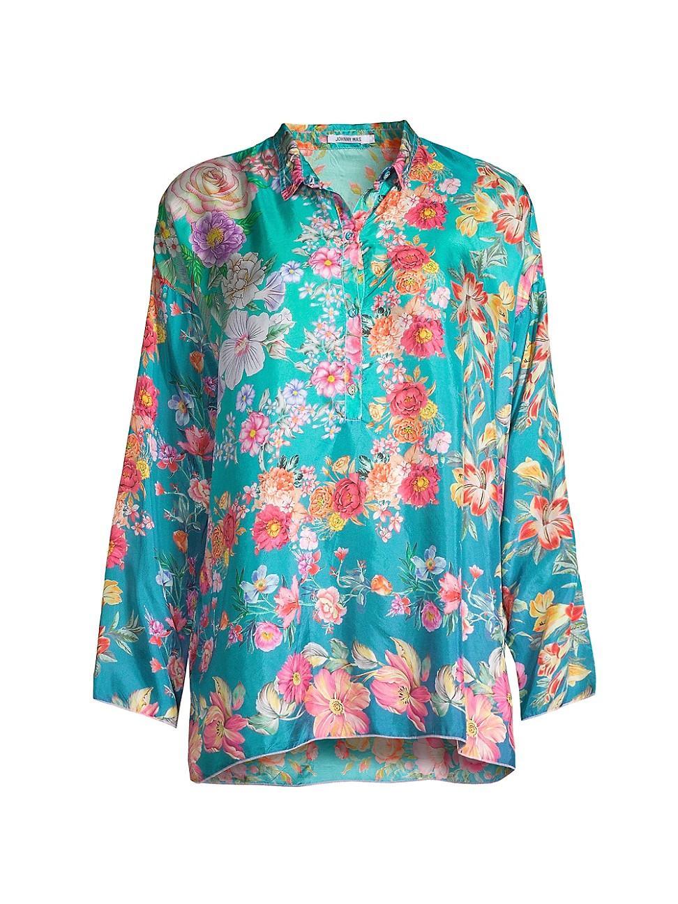 Womens Neutra Mara Silk Floral Blouse product image