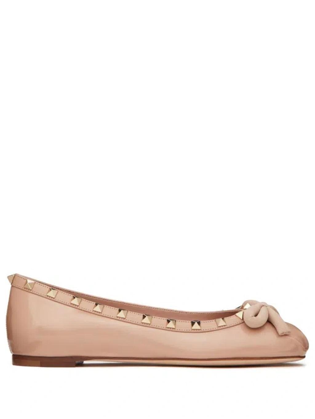 Rockstud Patent Leather Ballerina Woman Rose Cannelle 42 Product Image