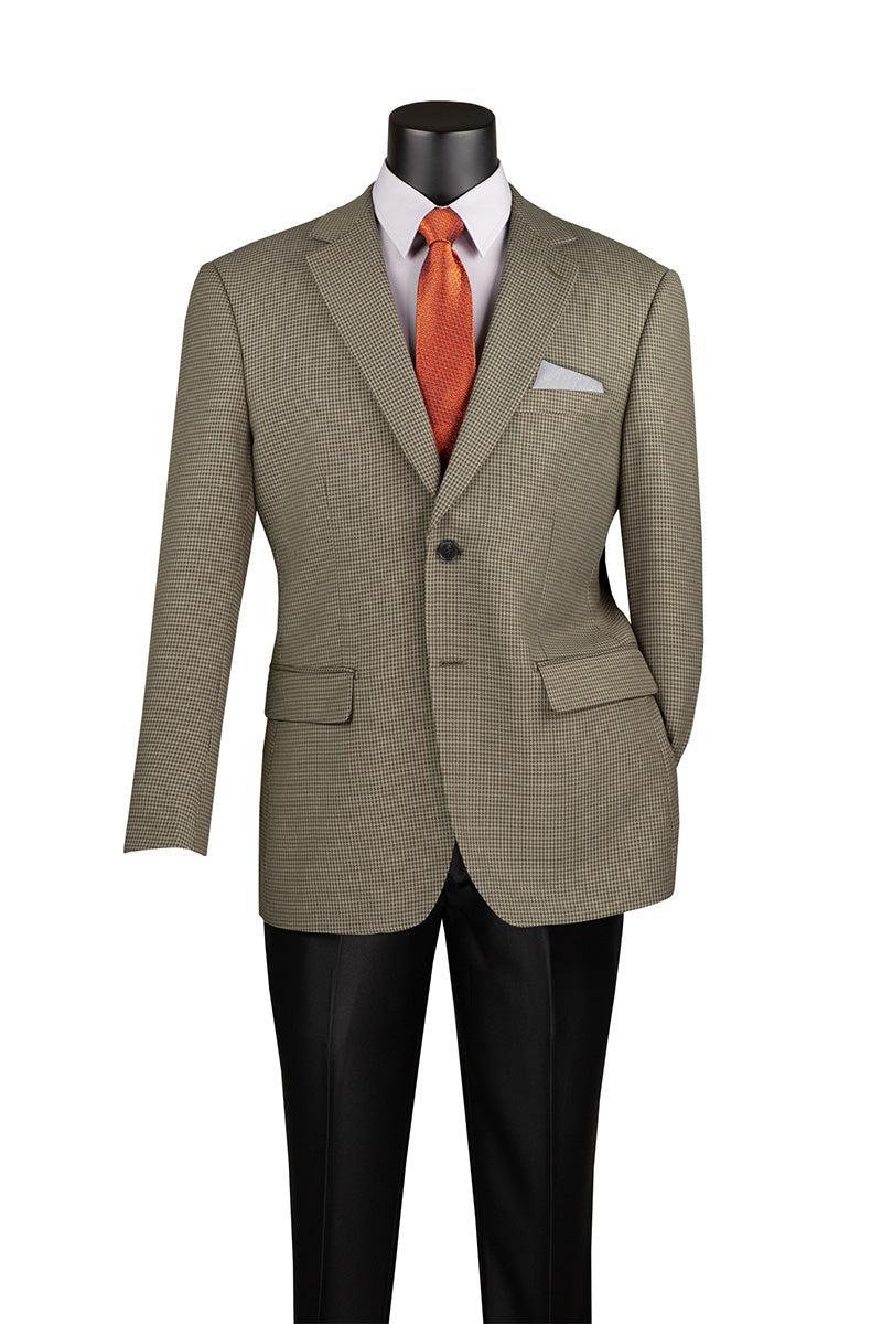 Modern Fit Olive Houndstooth Pattern Jacket Product Image