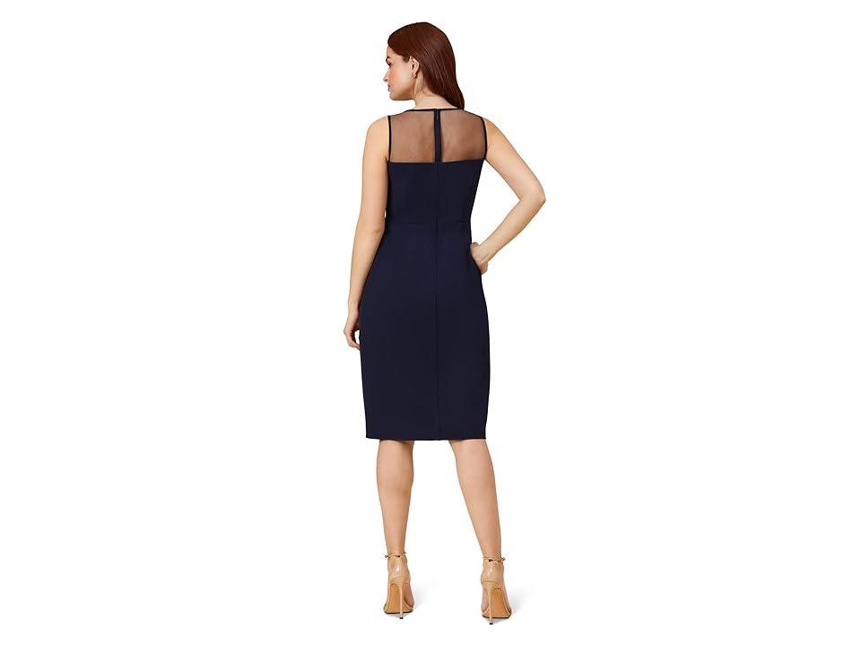 Adrianna Papell Illusion Neck Crepe Cocktail Dress Product Image