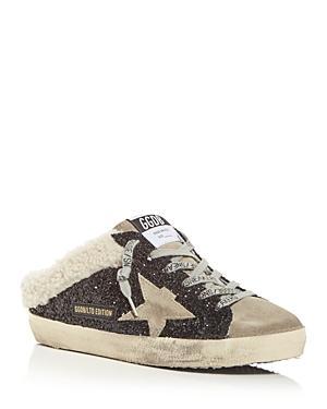 Golden Goose Womens Super-Star Glitter Shearling Sneaker Mules Product Image