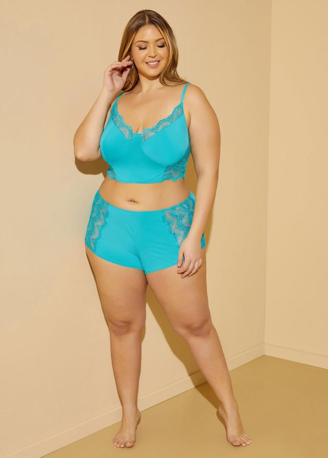 Paneled Bralette And Shorts Set Product Image