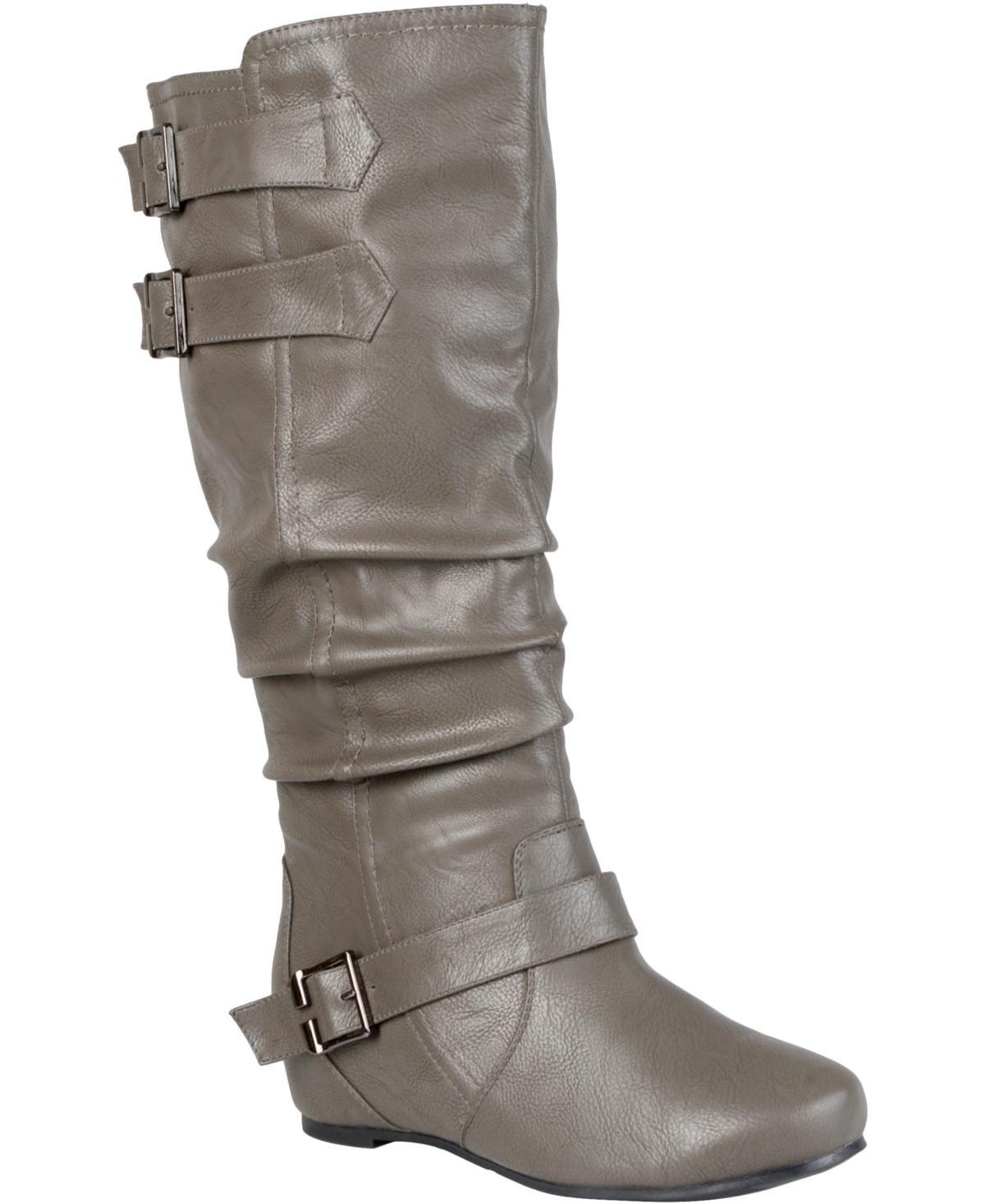 Journee Collection Womens Tiffany Wide Calf Slouch Buckle Mid Shaft Boots Product Image