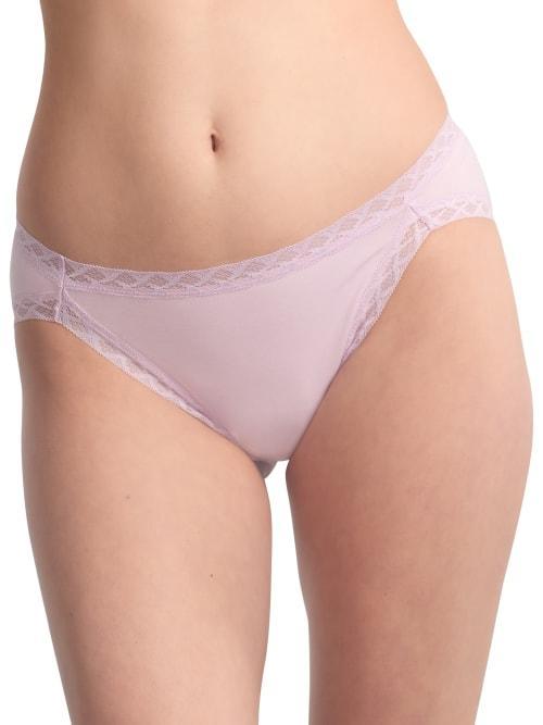 Natori Bliss Lace-Trim Cotton French-Cut Brief Underwear 152058 Product Image