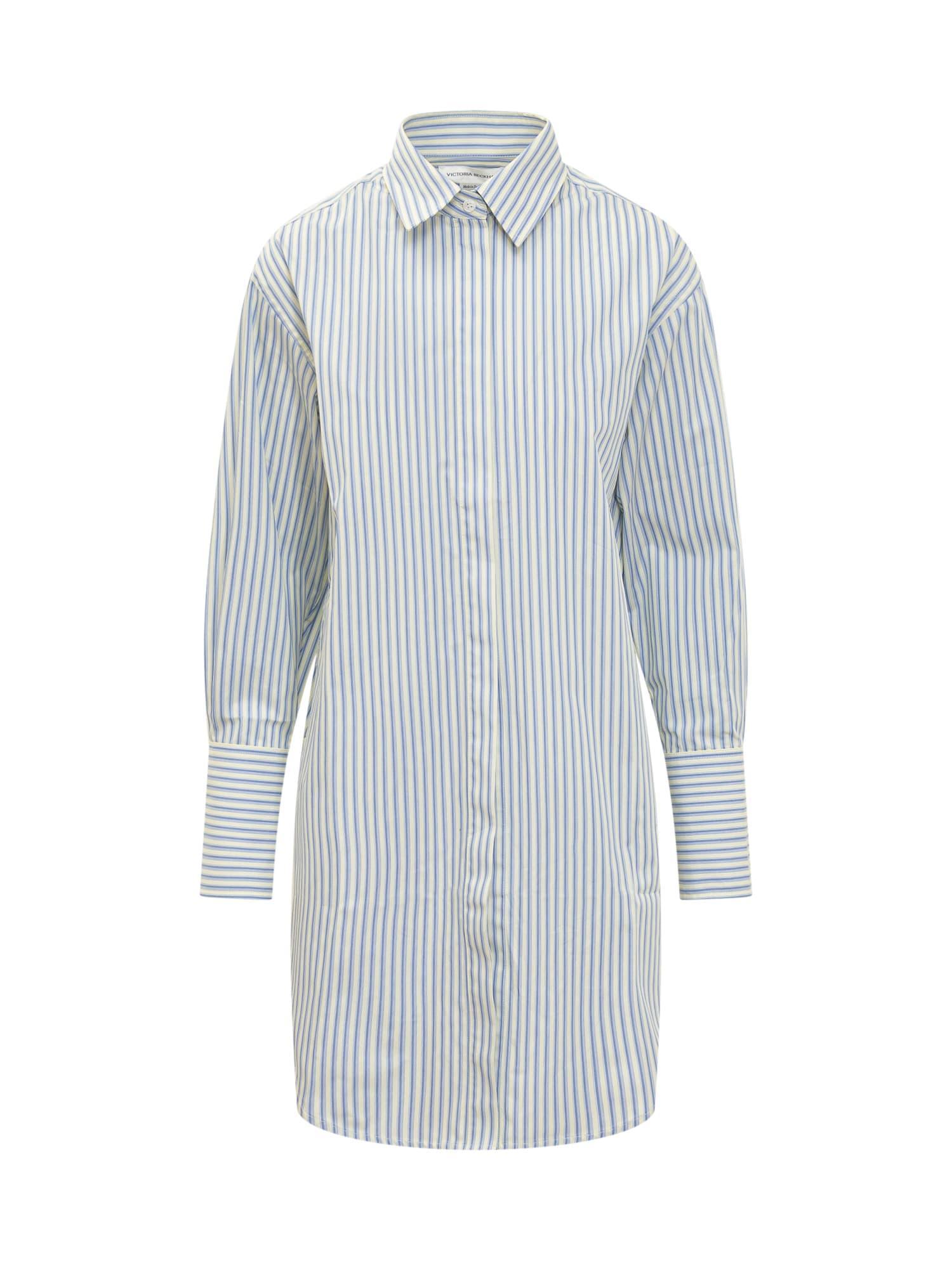 Wrap Shirt Dress In Blue Product Image