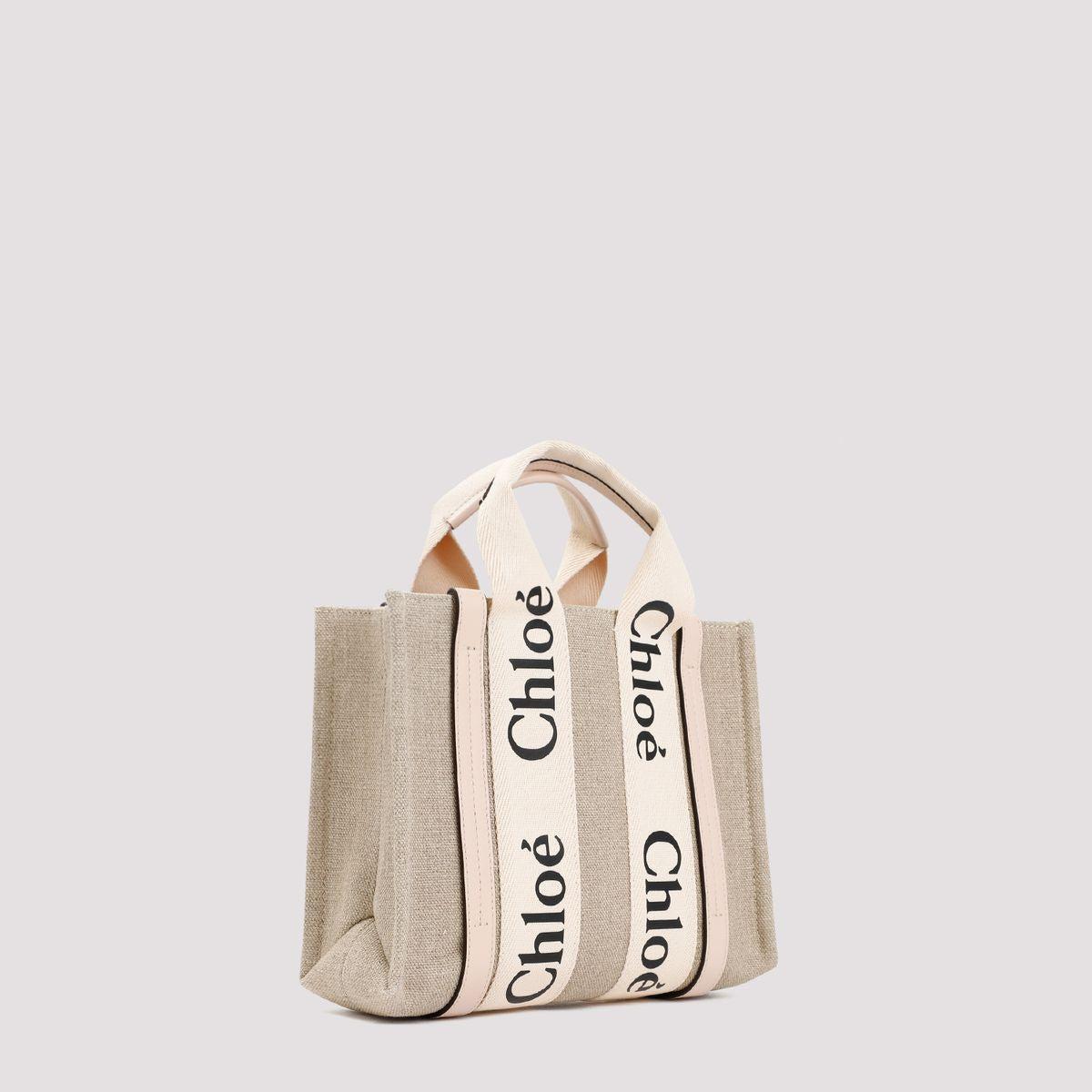 CHLOÉ Cement Pink Small Woody Tote Bag Product Image