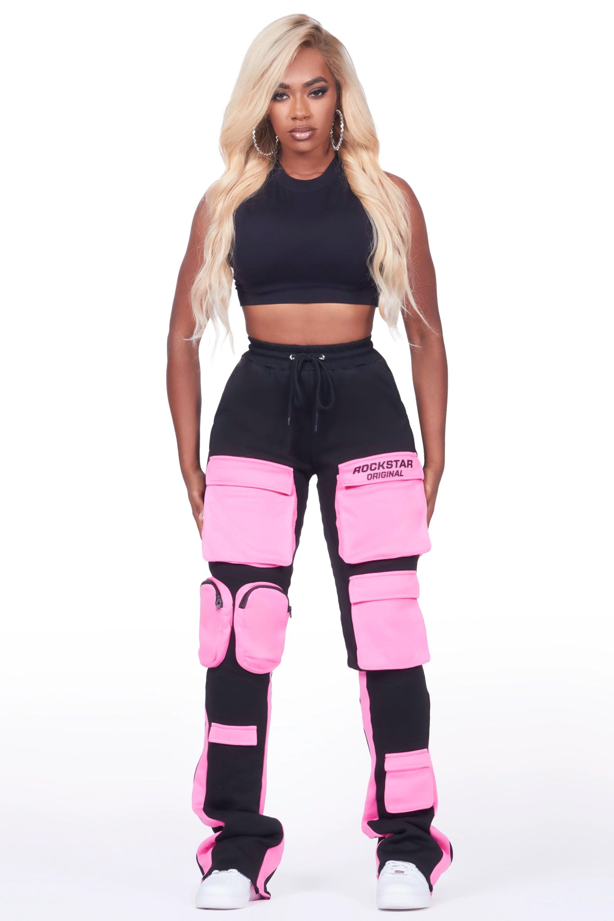 Norika Black Stacked Track Pant Female Product Image