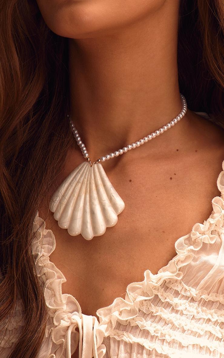 Pearl Statement Shell Necklace Product Image