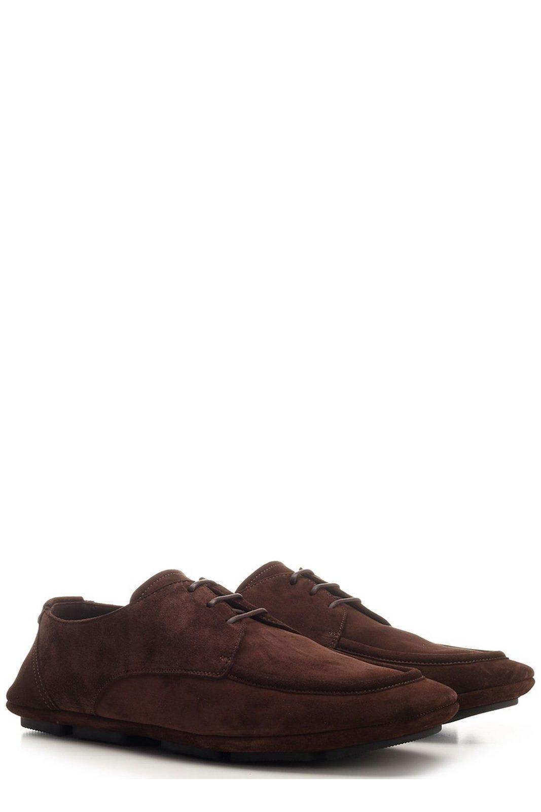 Dg Logo Plaque Lace-up Shoes In Ebano Product Image