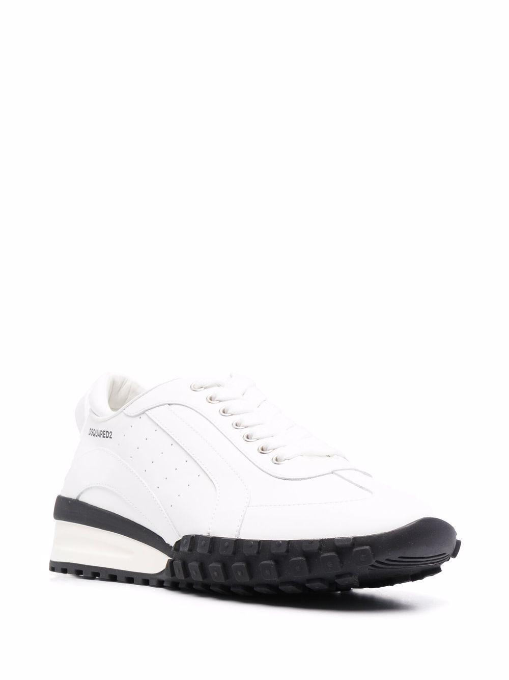 DSQUARED2 Leather Low-top Trainers In Bianco Product Image