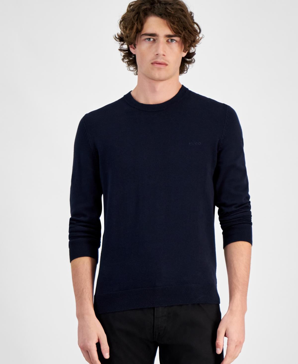 HUGO BOSS Hugo By  Men's San Cassius Logo Sweater, Created For Macy's In Navy Product Image