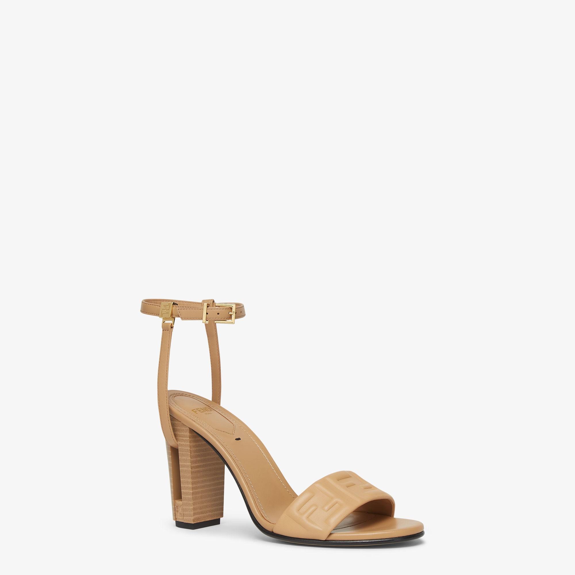 DelfinaBeige FF nappa leather high-heeled sandals Product Image