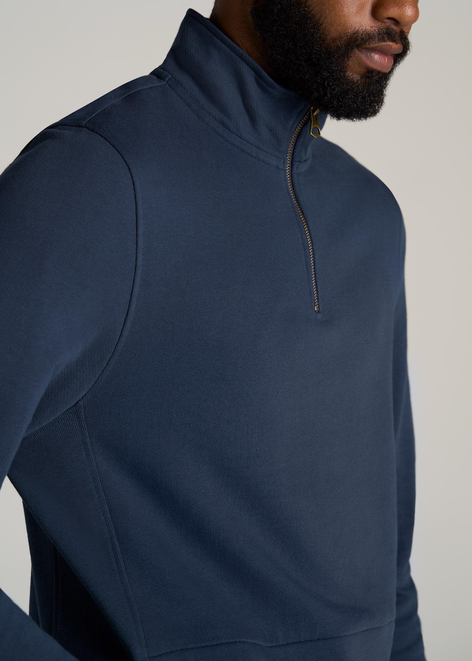 LJ&S Heavyweight Quarter-Zip Men's Tall Pullover in Vintage Midnight Navy Product Image