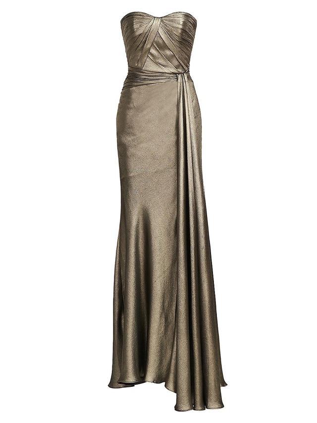 Womens Farren Draped Satin Strapless Gown Product Image