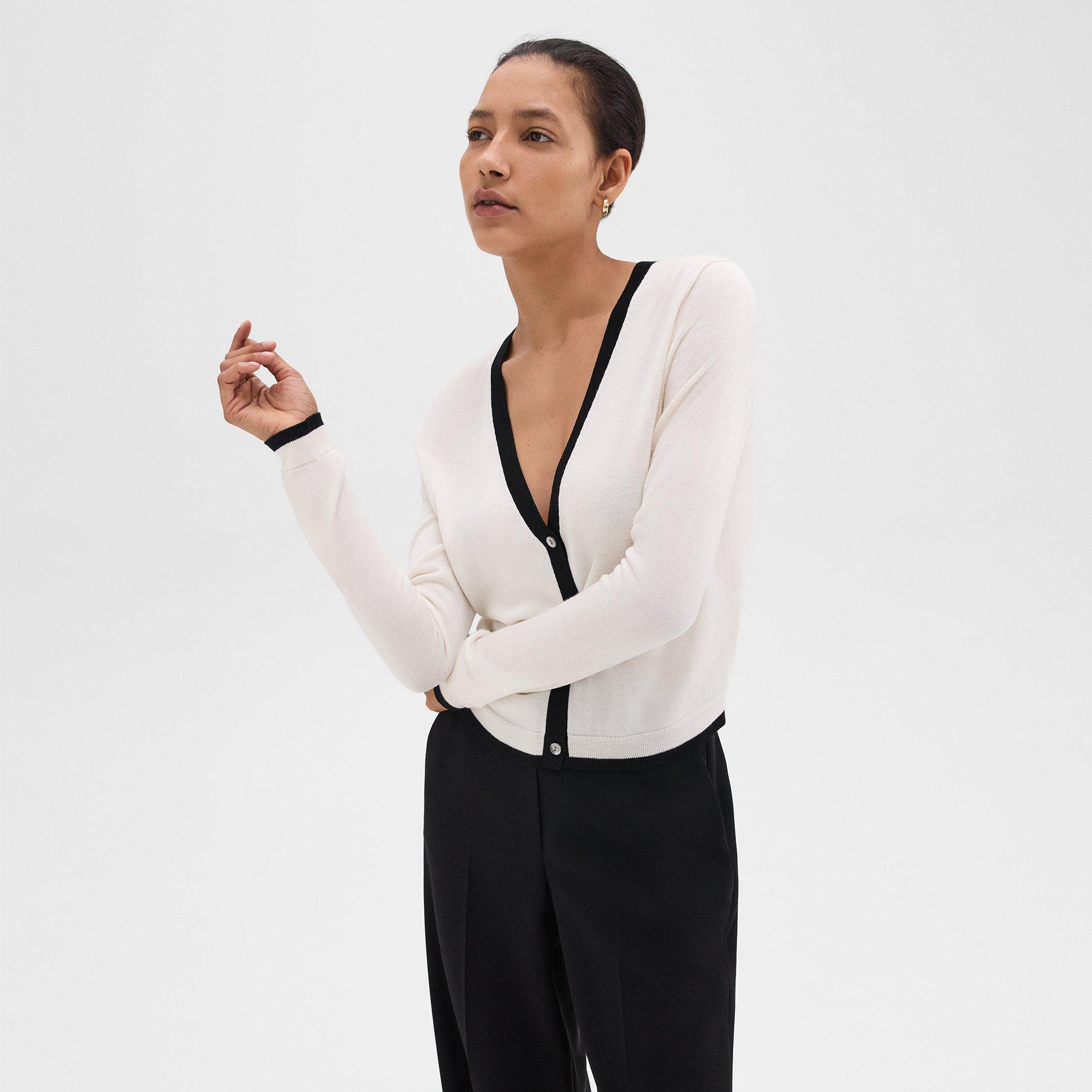 Wool-Viscose Slim Cardigan | Theory Product Image