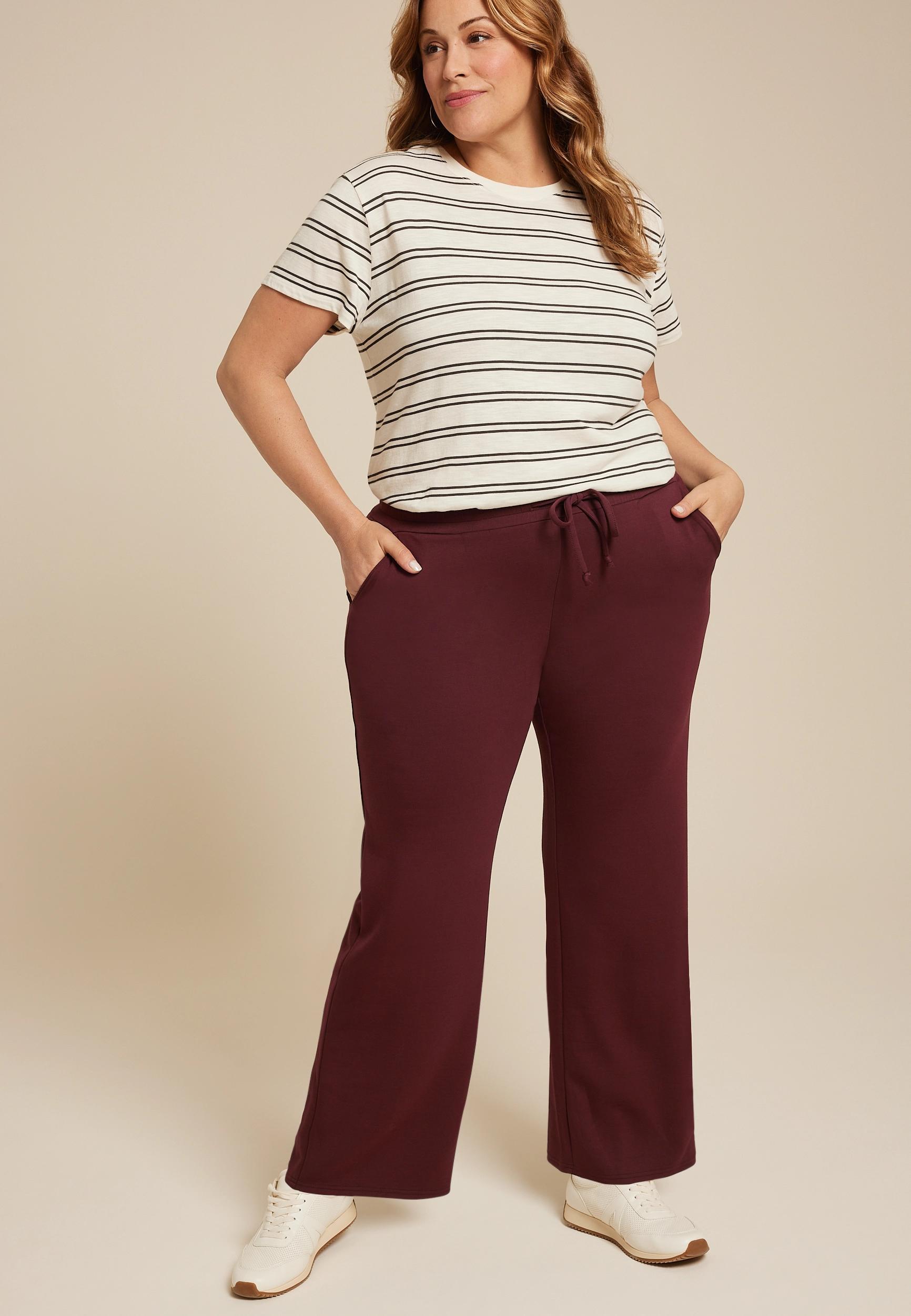 Maurices Plus Size Womens Scuba Wide Leg Sweatpants Size 3X product image