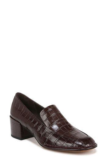 Naomi Croco Embossed Loafers In Cacao Brown Product Image