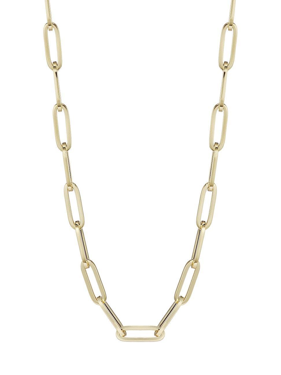 Womens 14K Yellow Gold Oval-Link Chain Necklace Product Image