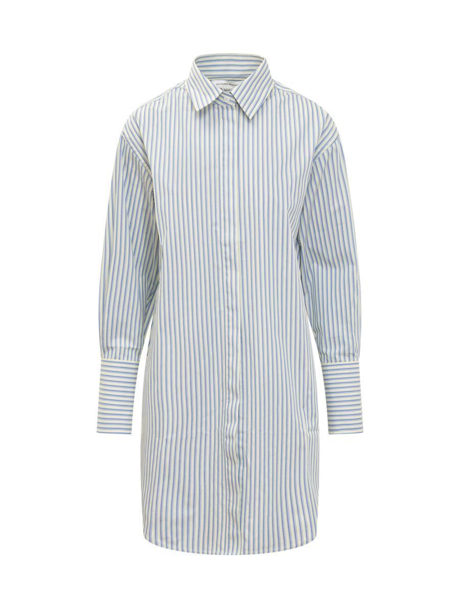 Wrap Shirt Dress In Blue Product Image