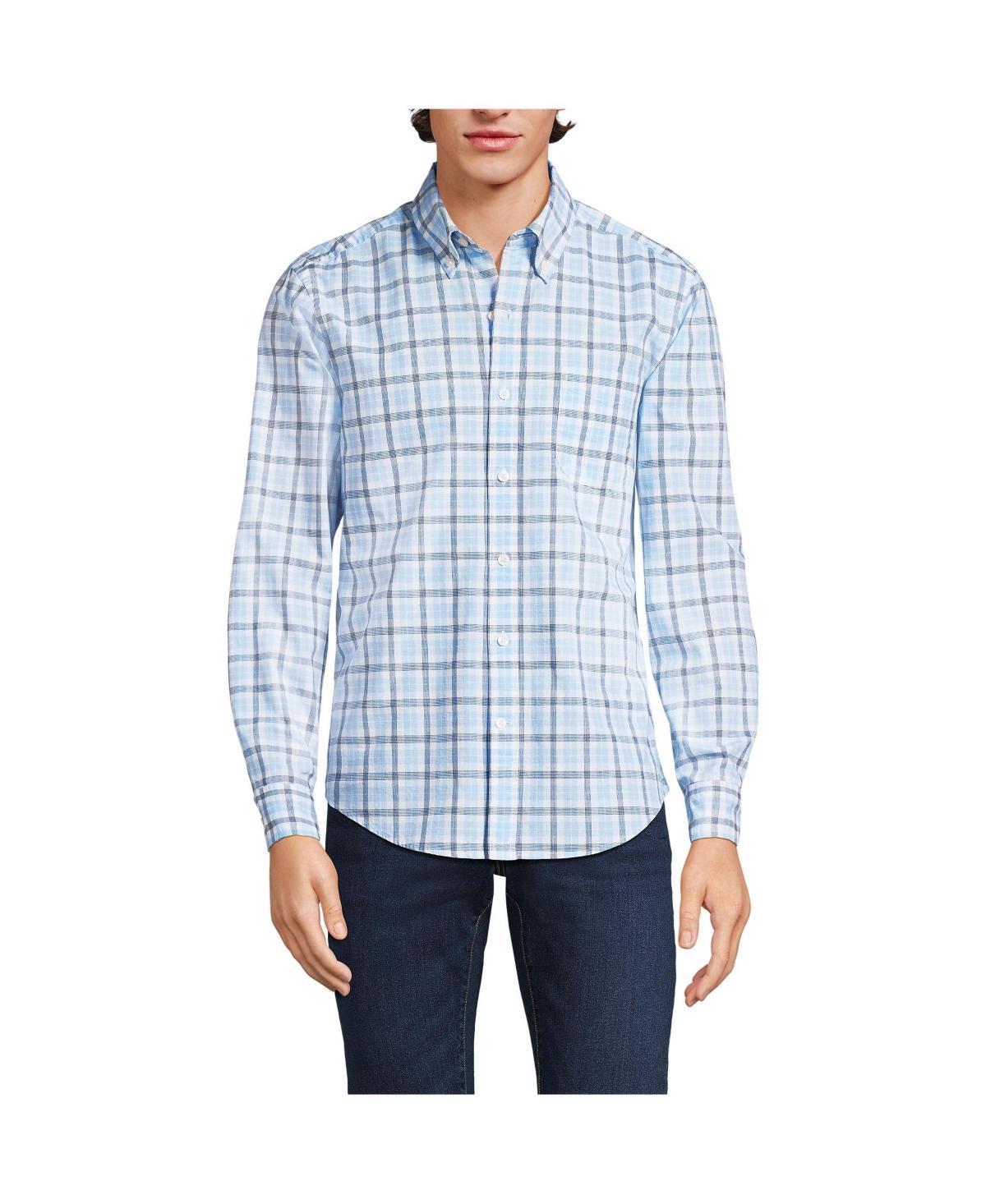 Lands End Mens Traditional Fit Essential Lightweight Poplin Shirt Product Image