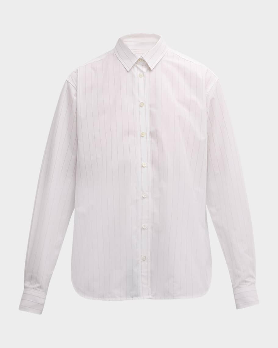 Signature Cotton Pinstripe Button-Front Shirt Product Image