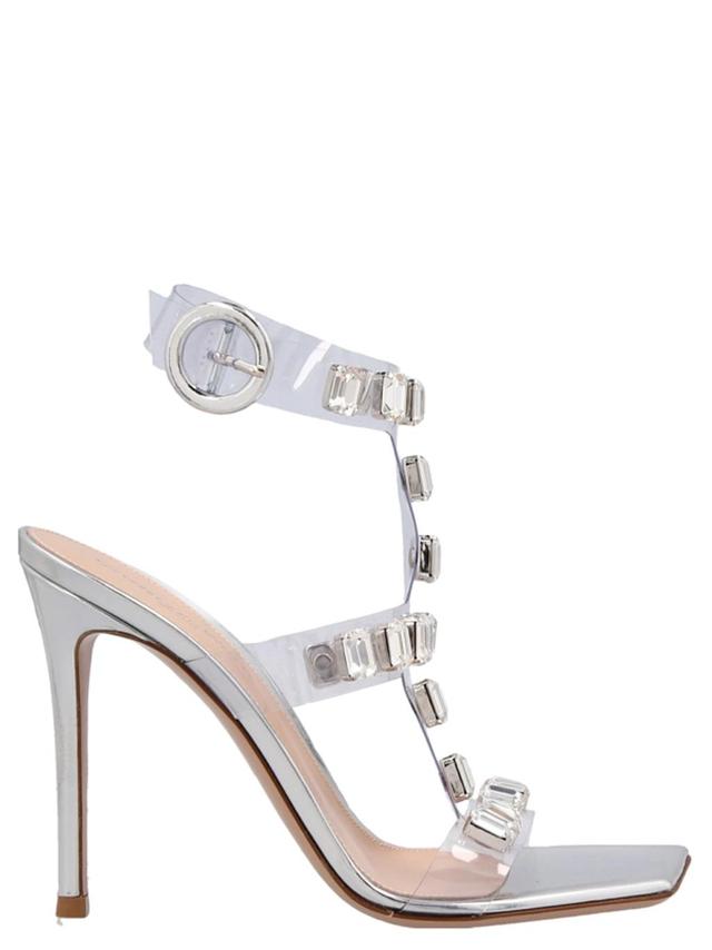 Glass Sandals In Silver Product Image