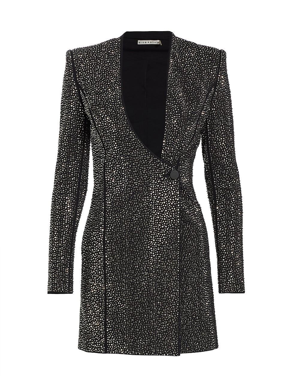 Alice + Olivia Guenda Crystal Detail Long Sleeve Blazer Dress Product Image