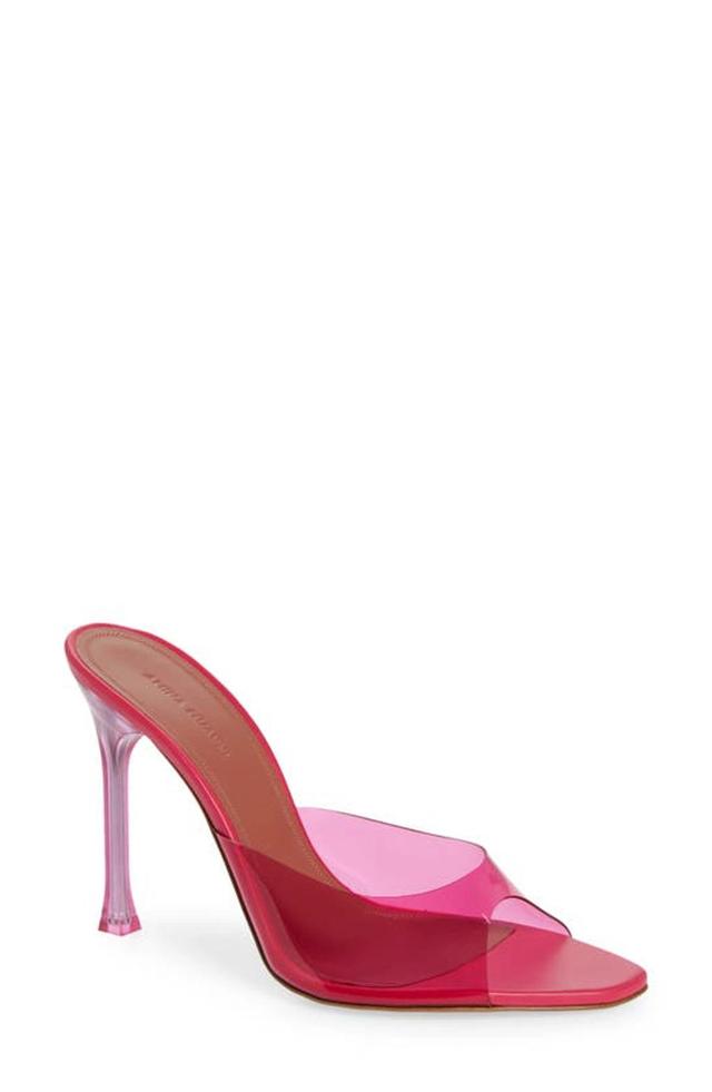 AMINA MUADDI 105mm Alexa Pvc Mules In Lotus Pink Product Image