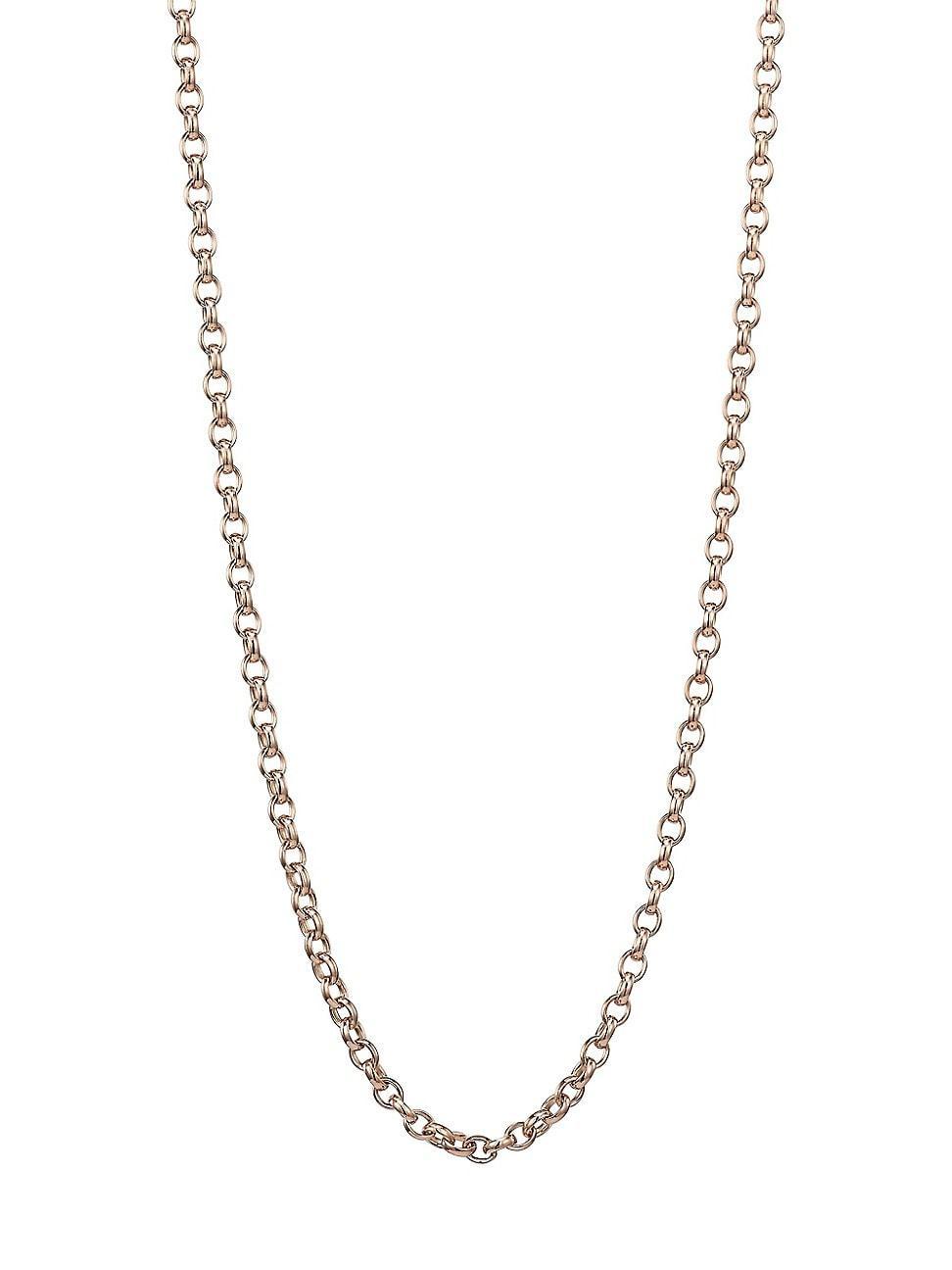 Womens 18K Rose Gold Belcher-Link Long Chain Necklace/35 Product Image