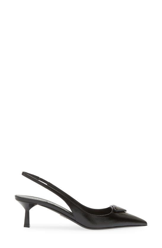 PRADA Pointed Toe Slingback Pumps In Black Product Image