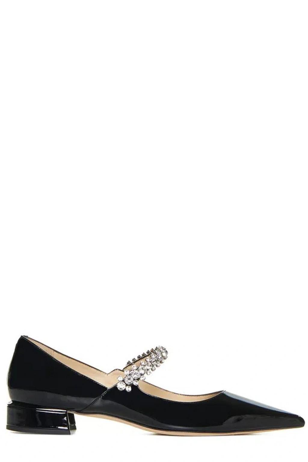 JIMMY CHOO Bing Embellished Flat Shoes In Black Product Image