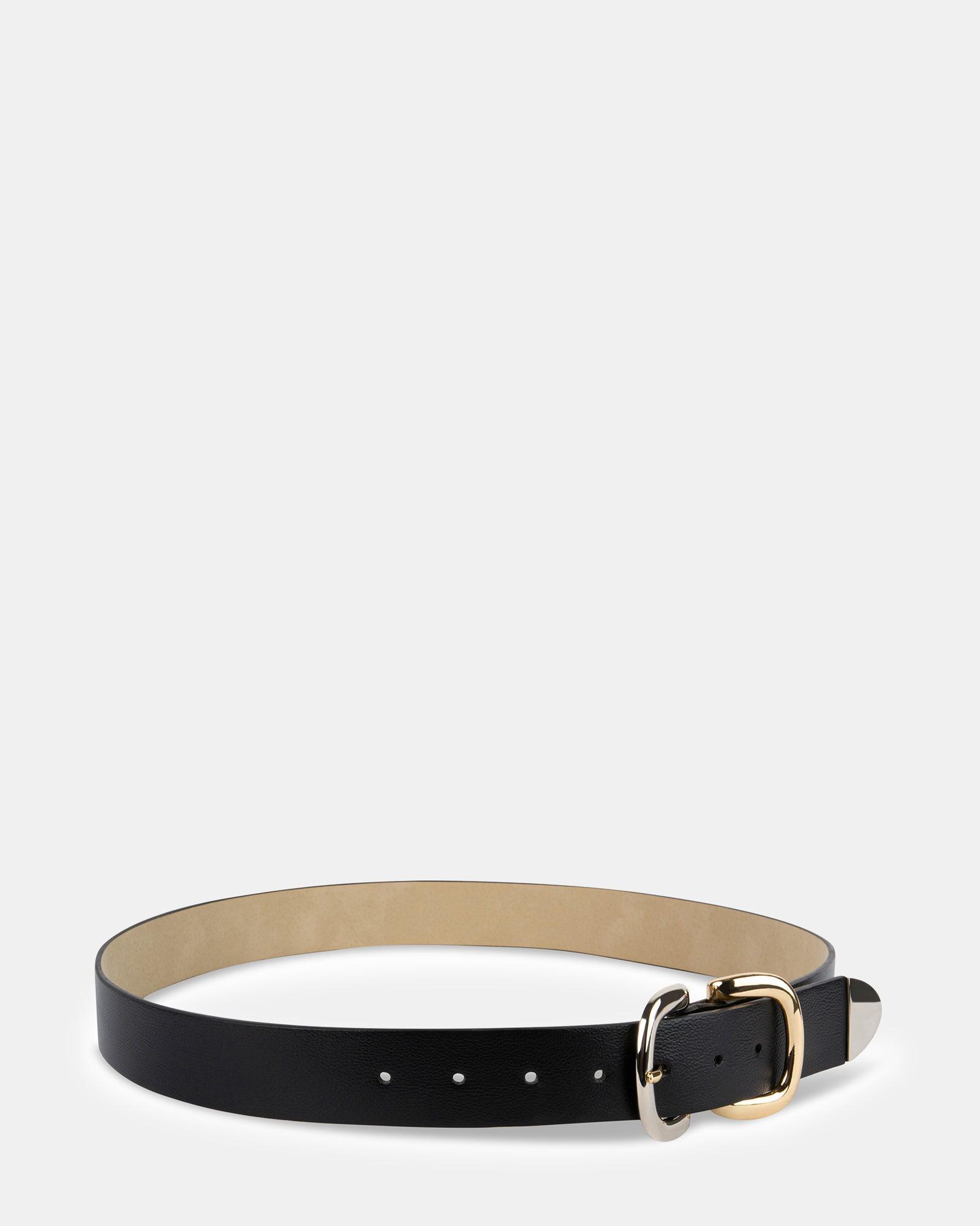 TWO TONE DOUBLE BUCKLE BELT BLACK Female Product Image