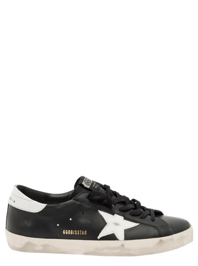 GOLDEN GOOSE 'superstar' Black Vintage Low Top Sneakers In Leather Man Product Image