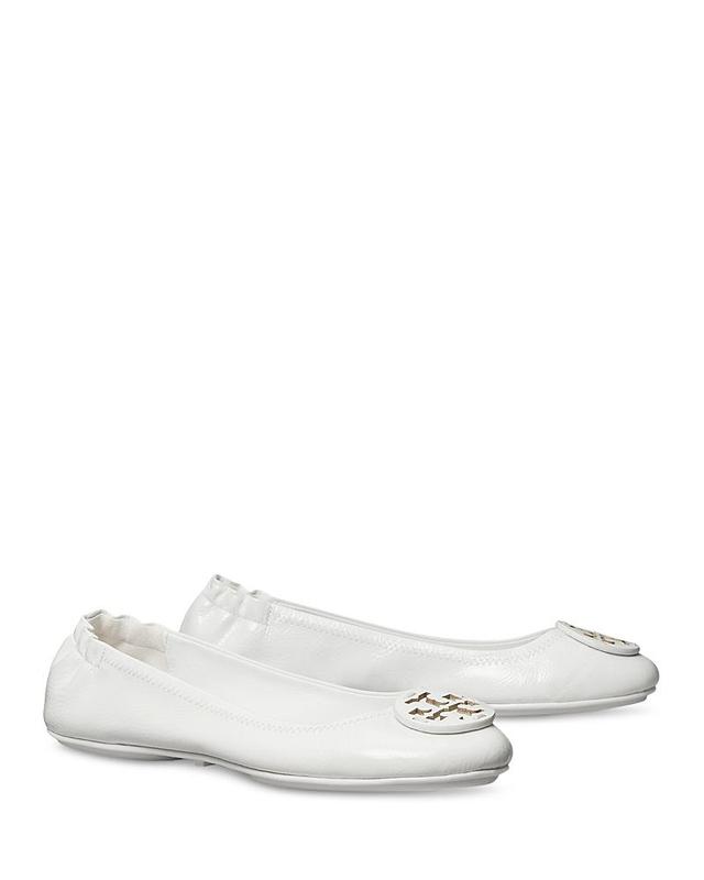 Tory Burch Womens Minnie Double T Travel Leather Ballet Flats Product Image