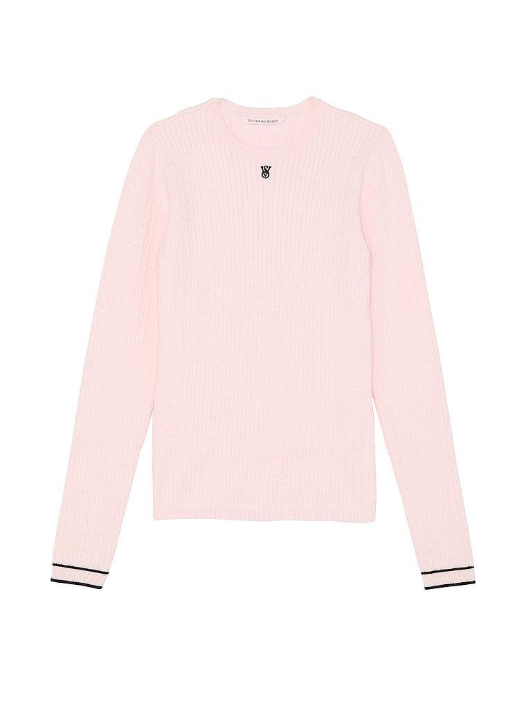 Luxe Cable-Knit Crewneck Product Image