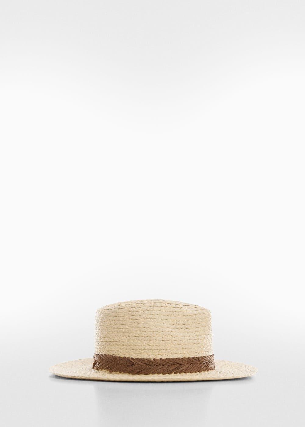 MANGO - Braided hat with ribbon - One size - Women Product Image