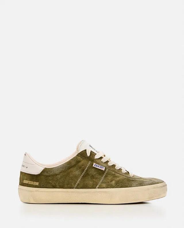 GOLDEN GOOSE Soul-star Suede Upper Hf Leather Tongue Leather Heel In Green Product Image