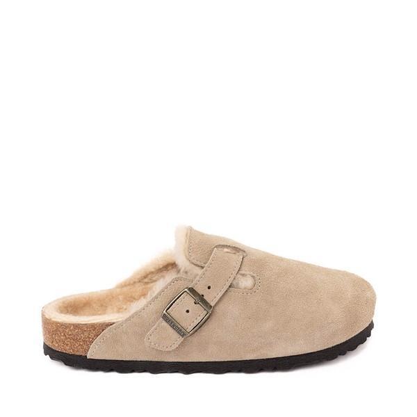 Womens Birkenstock Boston Shearling Clog - Taupe Product Image